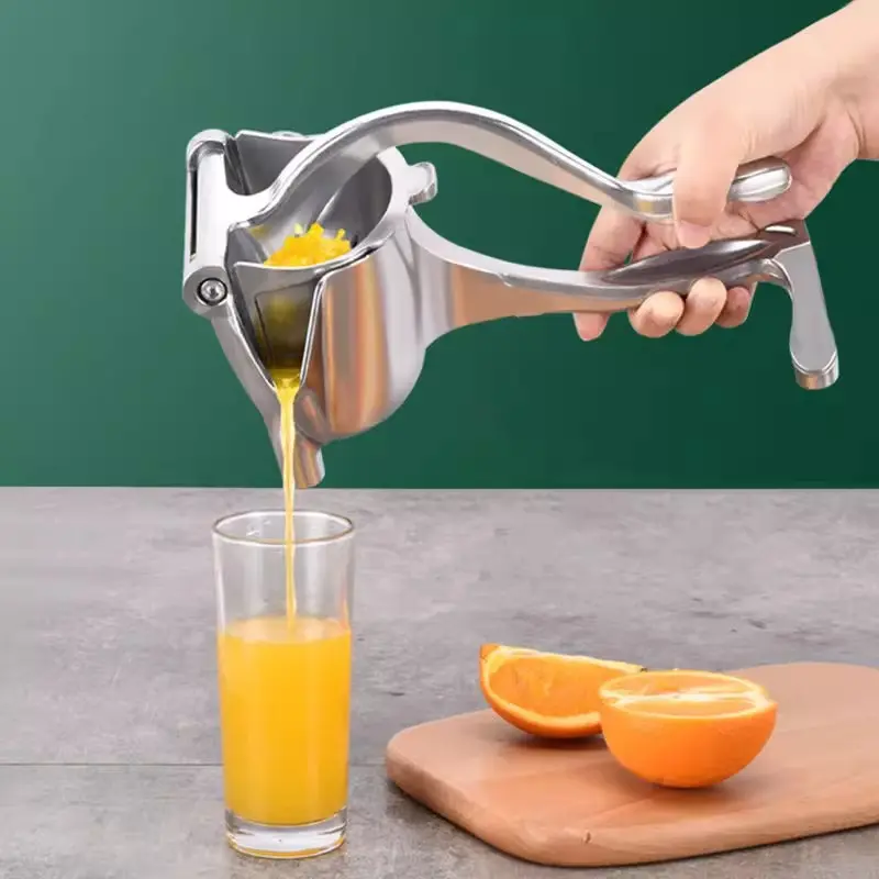 Heavy-Duty Aluminum Alloy Manual Fruit Juicer - Lever Squeezer with Dual Spouts, Detachable Washable Filter for Silent Juice Extraction & Easy Cleaning, 1 Unit