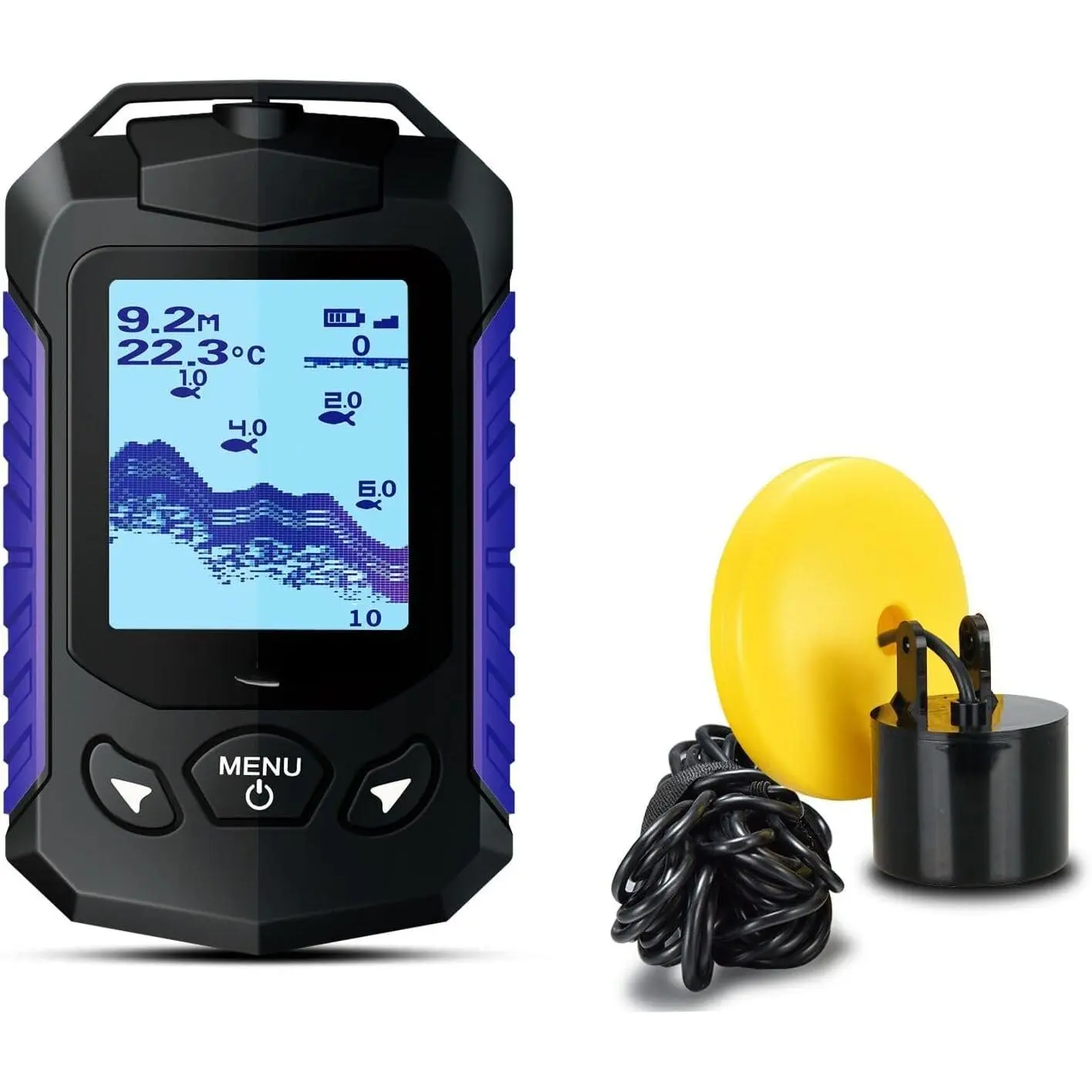 Kayak Portable Fish Finder Transducer Handheld LCD Fishing Depth Finders Water Castable Boat Fish Sonar Boat  Ice Fishing FF168-T