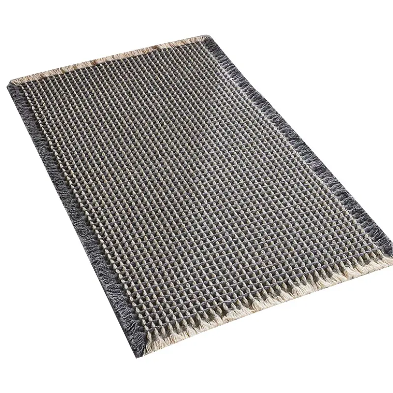 Solid Waffle Weave Bathroom Floor Mat - Cozy, Fast-Drying, Water-Absorbent, Non-Slip Rubber Rug for Bathtub, Toilet Entrance, Minimalist Laundry Use, Rectangle