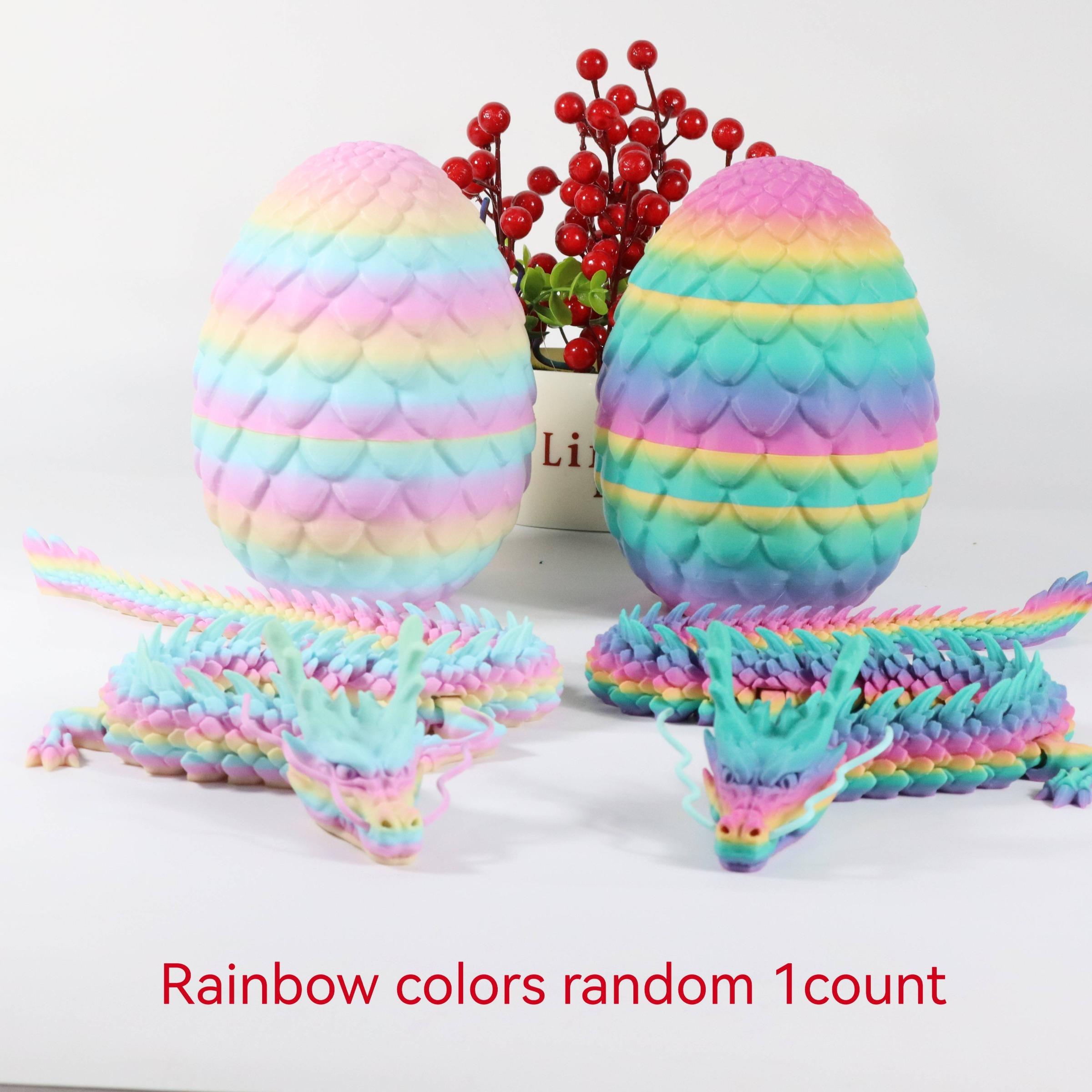 Game Of Thrones Dragon & Egg Decoration, 1 Count 3D Printed Dragon & 1 Count Egg Ornament, Stuffing Easter Eggs, Desktop Decoration for Home Office,Boys & Men gifts