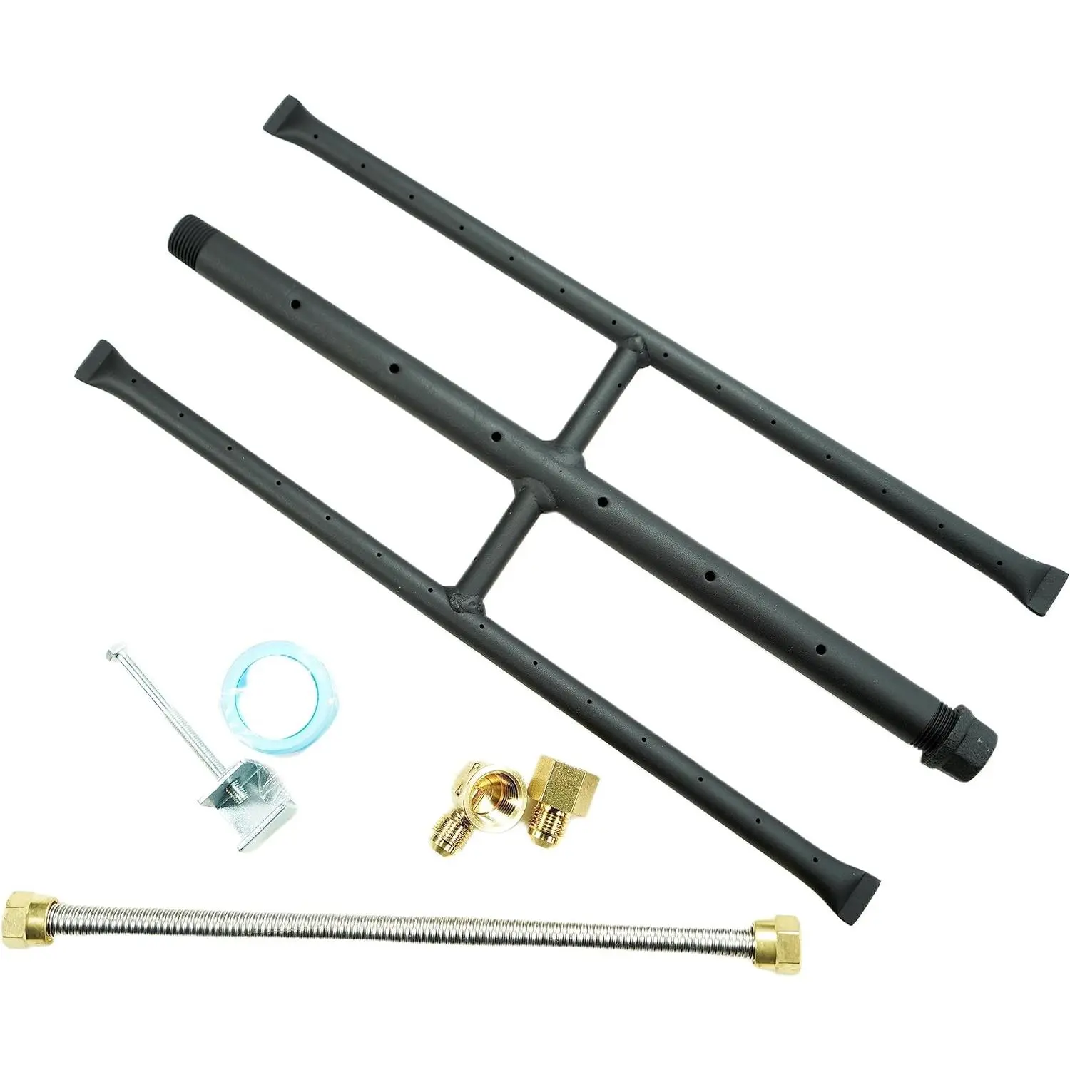 Rectangular Gas Fire Pit and Gas Fireplace H-Burner H Burner for Gas Fireplace bunrer with 3 Pipes (15 inch)  Applied