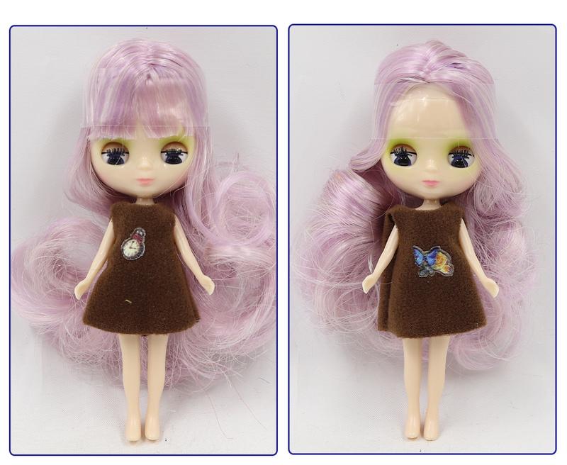 DBS blyth mini doll 10CM BJD normal body doll cute girls gift anime toy random dress