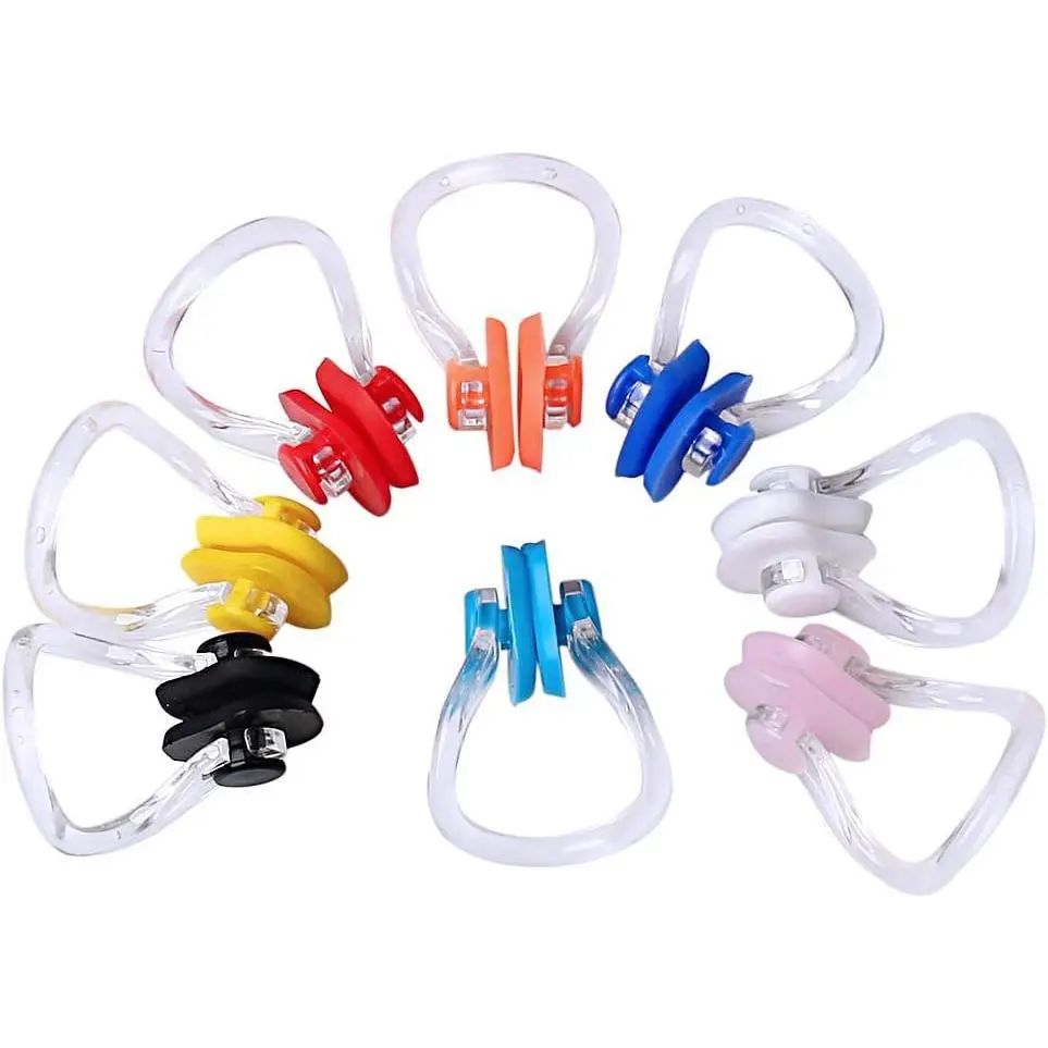 8-Pack Silicone Nose Plugs for Swimming - Economy Pack with Odorless Silicone Pads, PC Construction, Watertight Seal, Secure Fit, Eco-Friendly Swimming Accessories for Kids & Adults