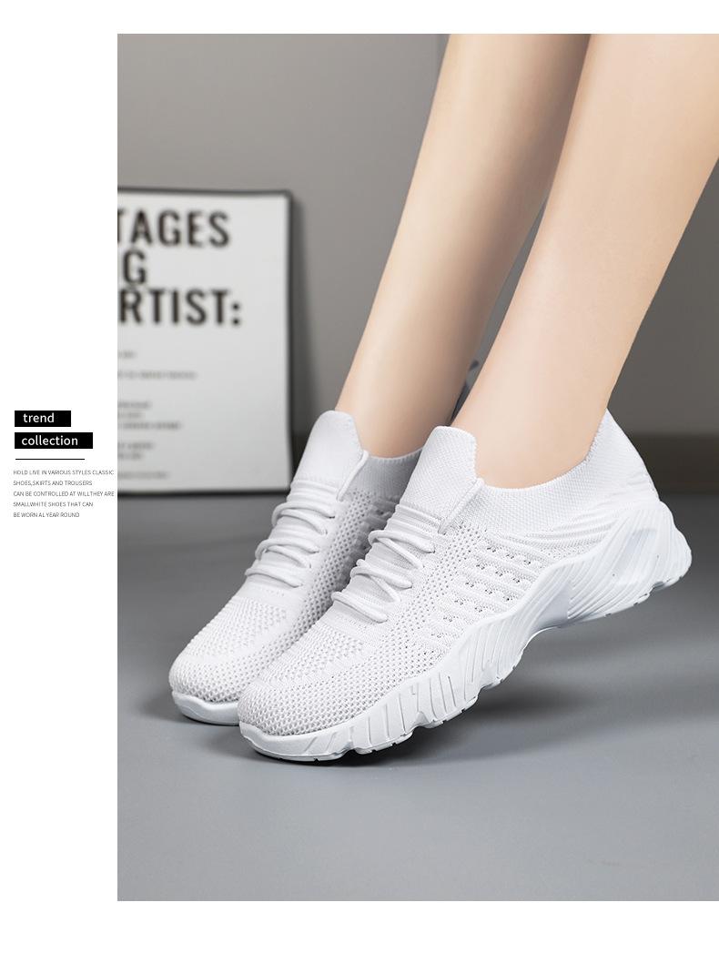 Women's lightweight casual shoes, breathable fly-knit sports shoes