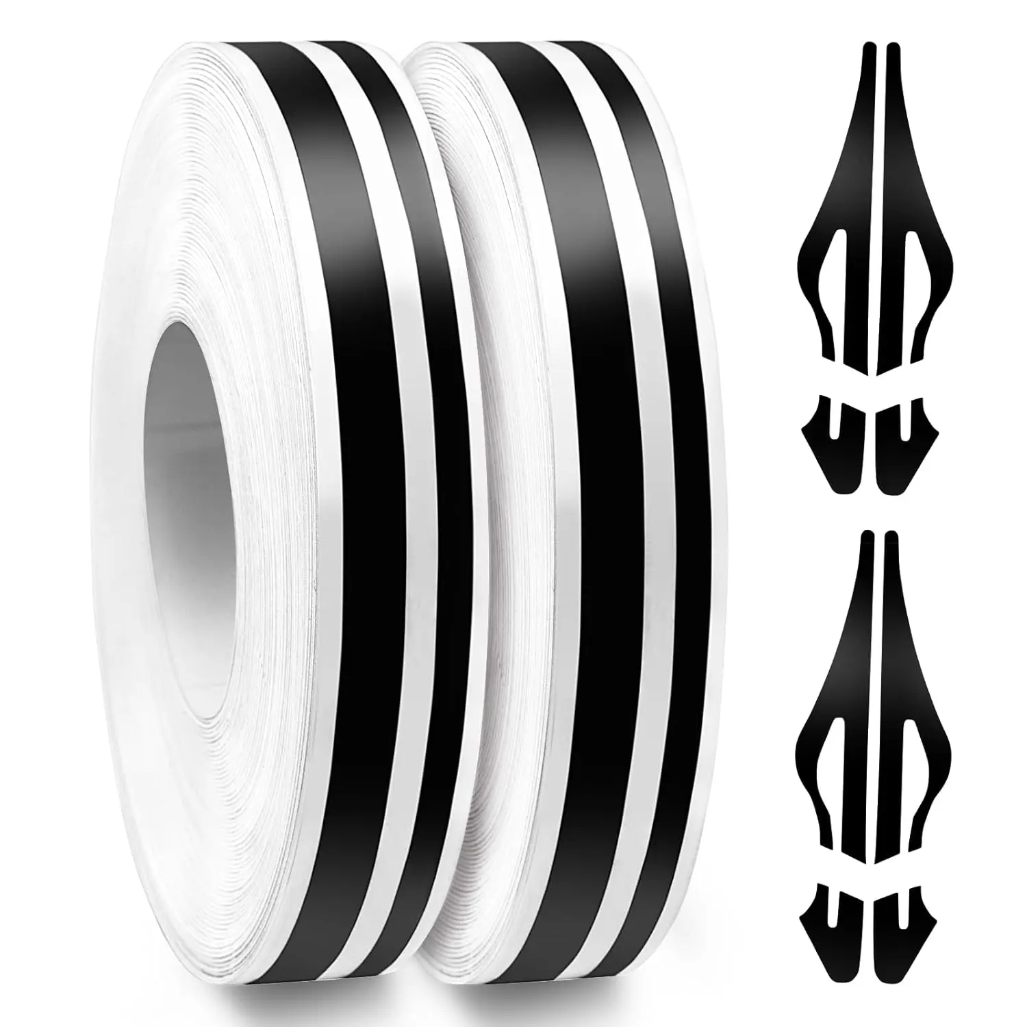 Pinstripe Tape, 2 Rolls x 32Ft Pinstriping Automotive Tape Racing Stripes, Black Vinyl Pinstripe  for ,  and Boat DIY Stickers,1/5" Stripe+ 1/10" Gap+ 1/10" Stripe
