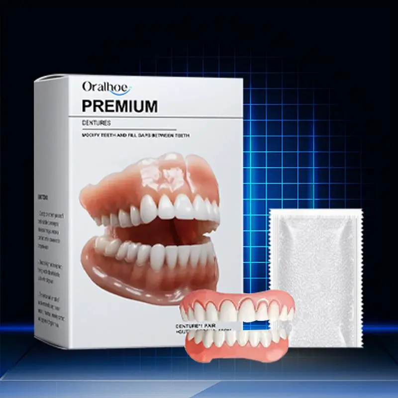Comfortable Soft Denture Set, Upper and Lower Teeth Kit, Easy to Wear, Includes Storage Box, Perfect for Confident Smile