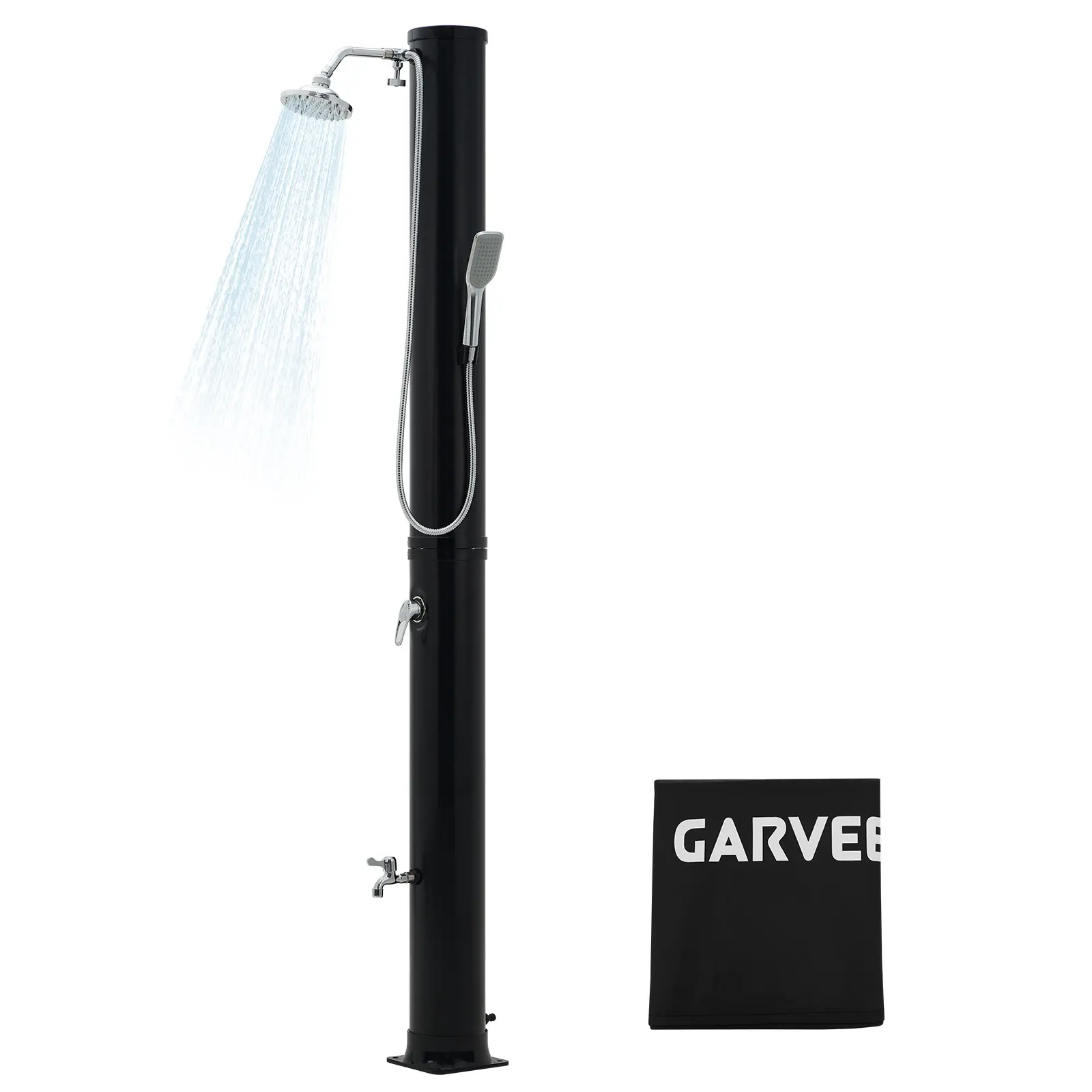35L Octagon Shape Freestanding Outdoor Shower Set - Handheld Sprayer - With Cover - Durable Sauna Accessory - Ideal for Pool, Spa