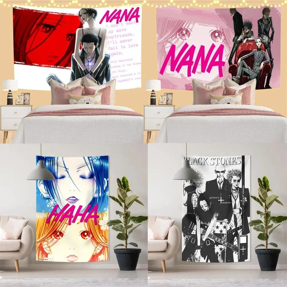 90x70in Japanese Classic Anime NANA High School Hippie Wall Hanging Tapestry, Photo Backdrop, Indoor Room Decor for Living Room Dorm, Lightweight