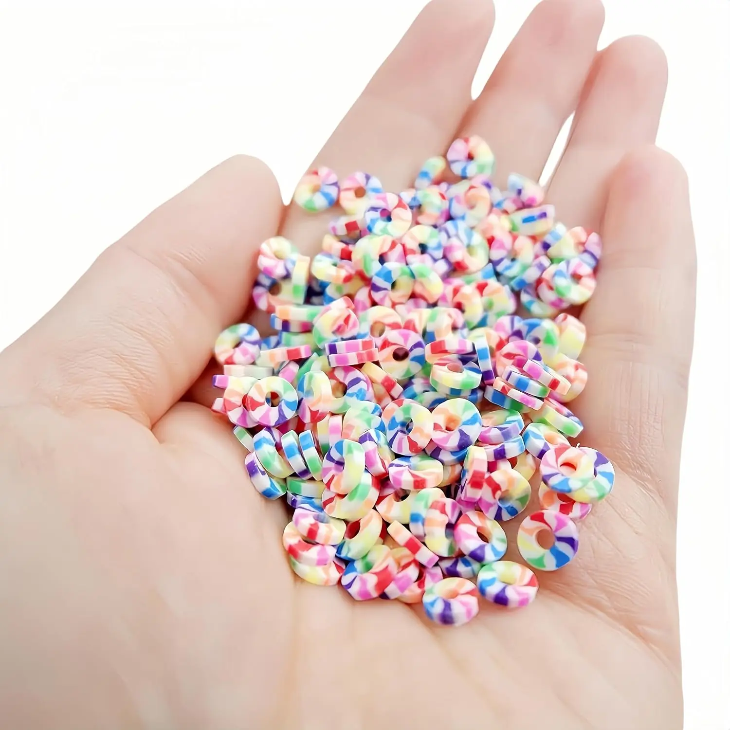 1150 count Clay Beads Flat Round Polymer Clay Rainbow Beads Bulk for DIY   Heishi Beads Craft Making Bracelet Necklace Earring (6mm/0.24in)