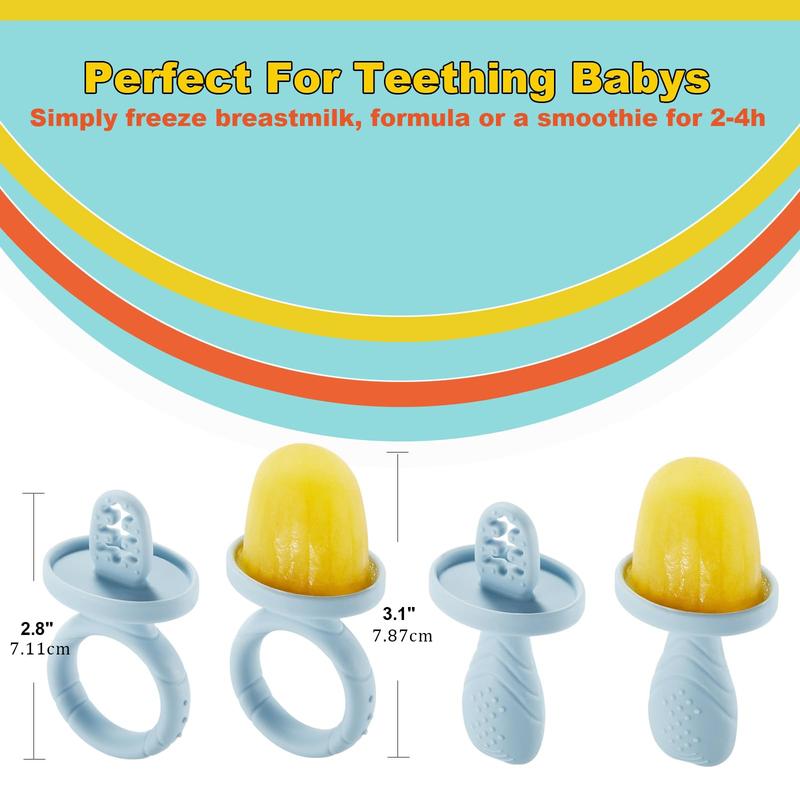 Silicone Ice Pop Molds Popsicle Mold Set of 4, BPA-Free Reusable Baby Ice Cream Maker, Easy Release Non-Toxic Material, Perfect for Kids' Snacks