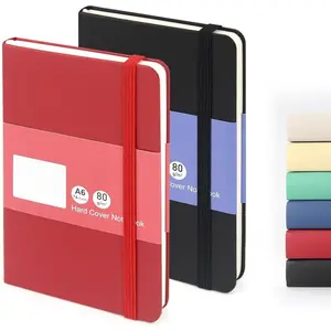 Hardcover Lined Journal Notebook 2 Pack, A6 Pocket Notebook College Ruled Writing Journals 148 Pages, Pocket Lined Notebooks for School College Office Journaling, Hardcover A6 Journal Set (Black&Red)