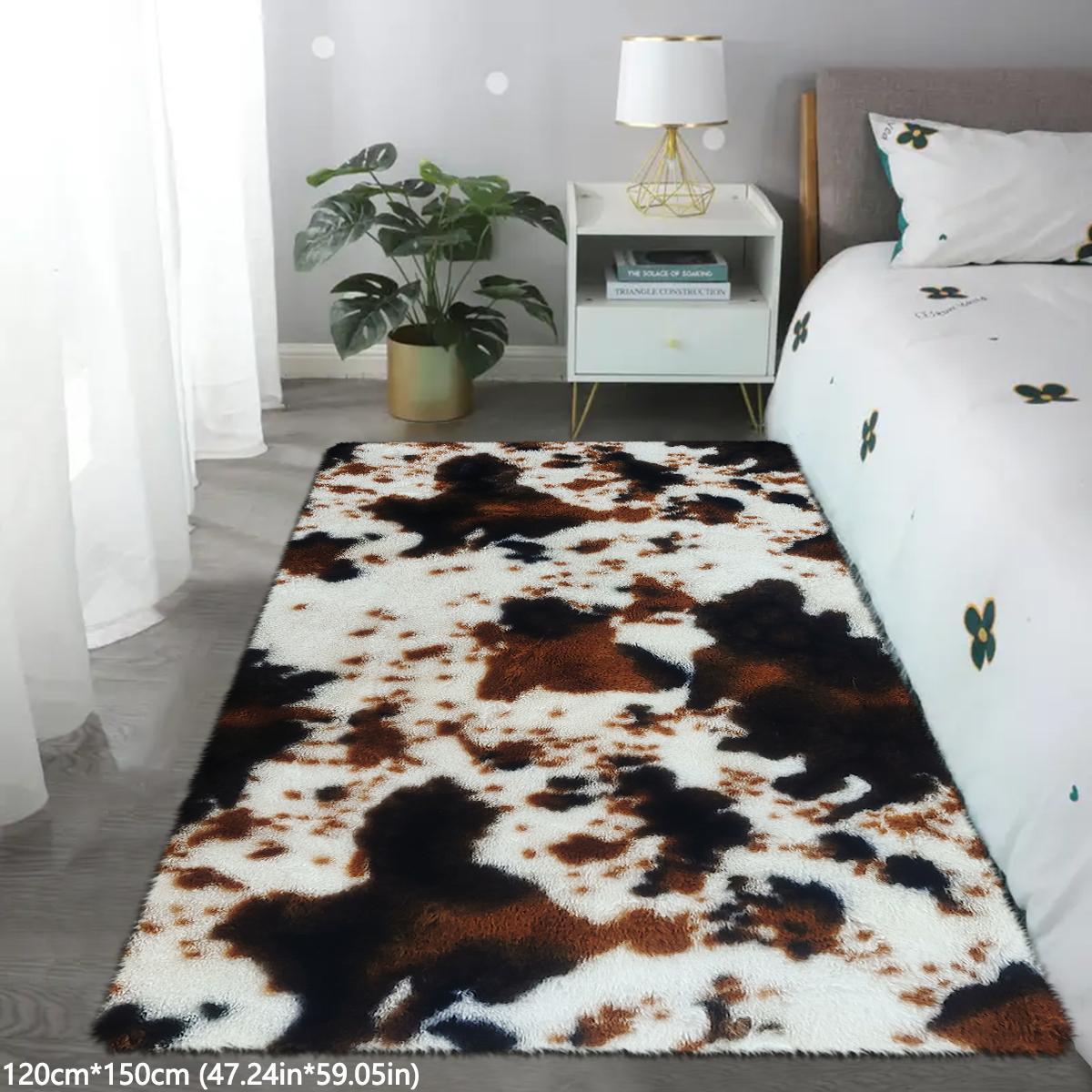 Cow Print Area Rug, Animal Printed Rug, 1 Count Non-slip Soft Floor Mat, Decorative Carpet for Home Living Room Bedroom, Home Decor