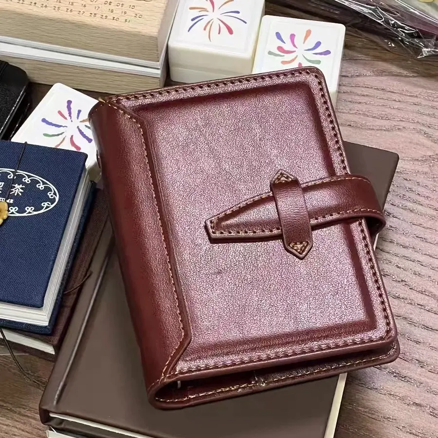 Vintage Leather M5 Journal, Durable Wax Finish, Leather Binding, Side Rings for Charms, Lightweight & Portable, Ideal for Note-Taking, Notebook Journal