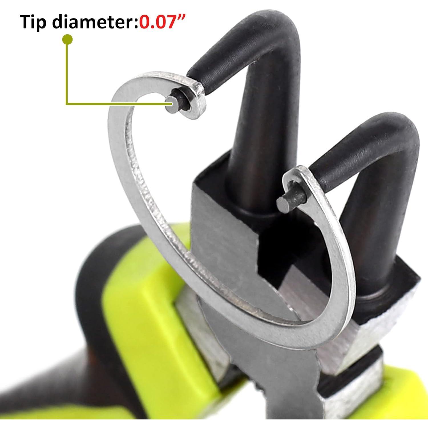 4- 7-inch Snap Ring Pliers Set, Internal/External Circlip Pliers Kit with Straight/Bent Jaw, Heavy Duty for Ring Remover Retaining