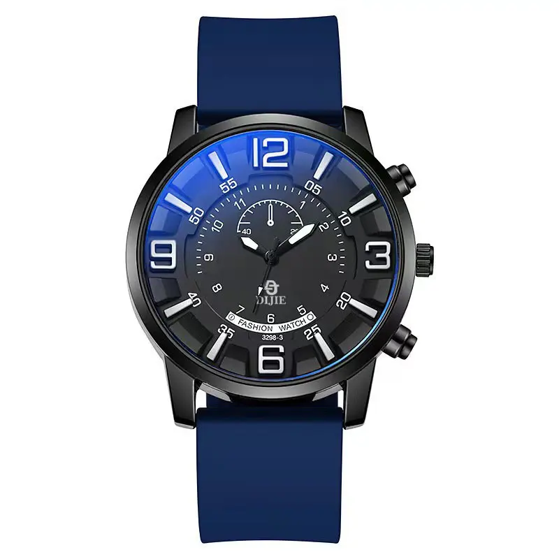 Mens Casual Sport Wrist Watch with Large Easy-Read Number Dial, Comfortable Silicone Band Precise Quartz Movement, Versatile Everyday Sport Watch for Young Men Students, Outdoor Fashion Timepiece