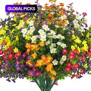 Artificial Mixed Flower, 12pcs/set Outdoor UV Resistant Colorful Simulated Flower, Fake Flowers Outdoor, Decorative Flowers for Home Garden Porch, Fruit