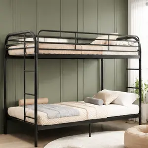 ARCH Twin Over Twin Metal Bunk Bed with Ladder and High Guardrail, Noise-Free Frame with Storage Space, Black Finish for Kids Teens Bedroom, Durable Steel Construction, Easy Assembly, Space-Saving Solution, Bedroom Furniture for Bedroom