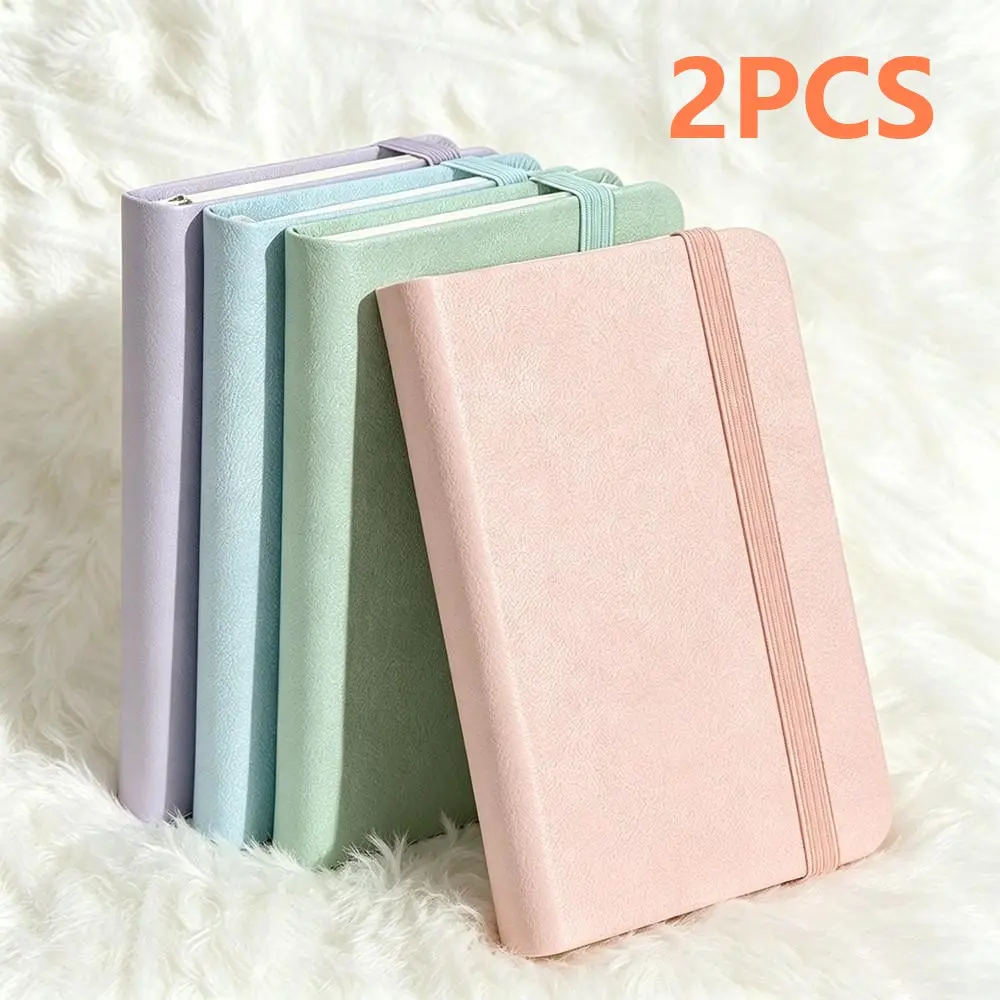 2-Pack Pocket Notebook Diary, Journals for Writing, Hardcover Mini Notebook, A7 Size 2.95"x4.33", College Style Lined Paper, Thick Quality Paper, Leather Cover, Notebook Set
