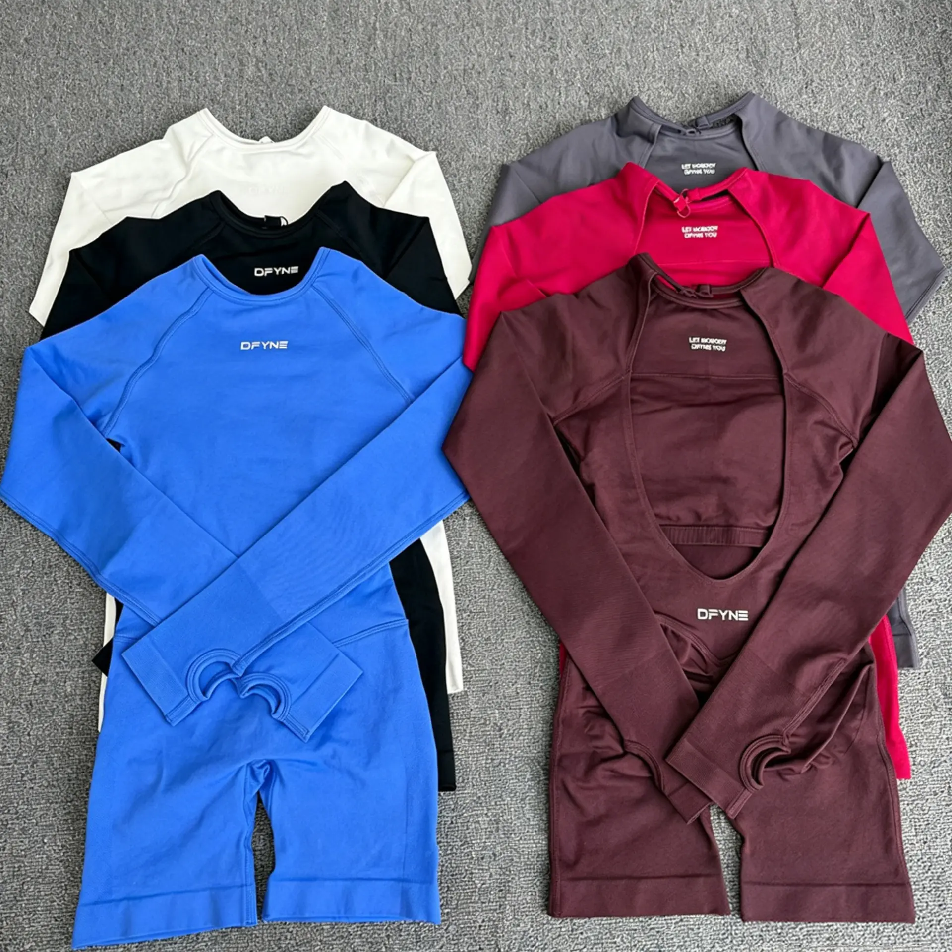 DFYNE Open Back Athletic Onesie - Long Sleeve Bodycon Romper & Glute Lifting Yoga One-Piece