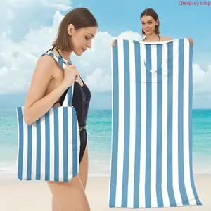 Digital Printed 2-in-1 Convertible Beach Towel, quick dry multifunctional crossbody tote bag combo, lightweight outdoor essential for seaside holidays, poolside relaxation, coastal camping and summer outdoor picnic outings