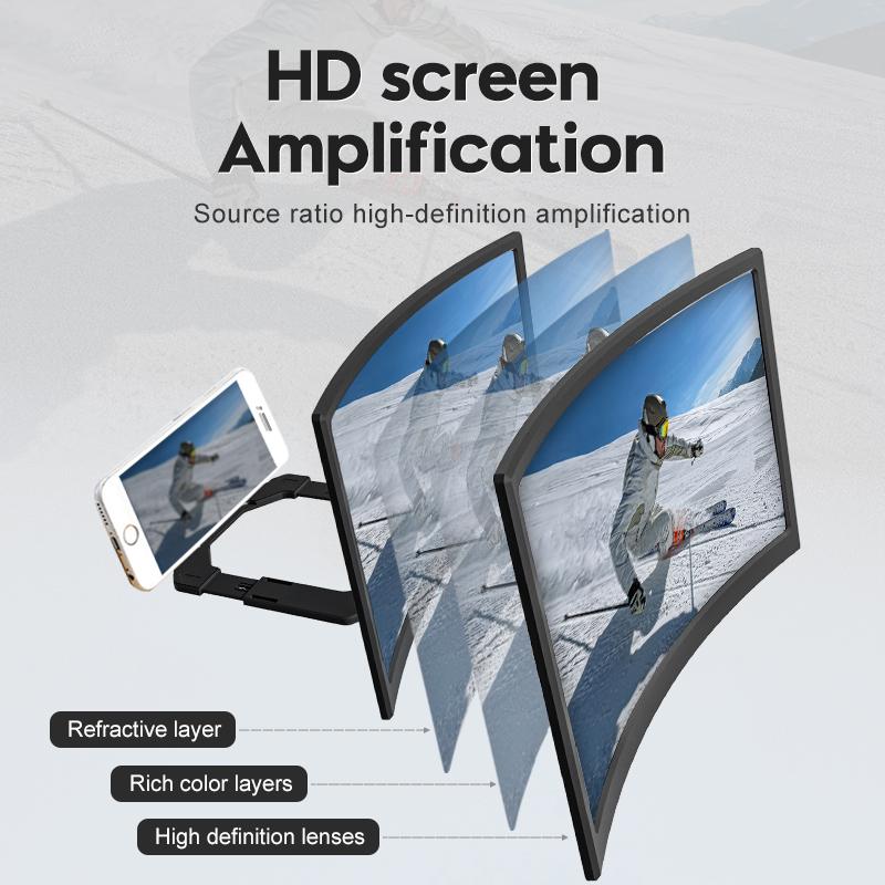14 Inch Curved Screen Phone Screen Magnifier, Ultra-Clear Lens Phone Screen Magnifier, 1 Count Phone Screen Magnifier for 4-6.6 Inch Phone