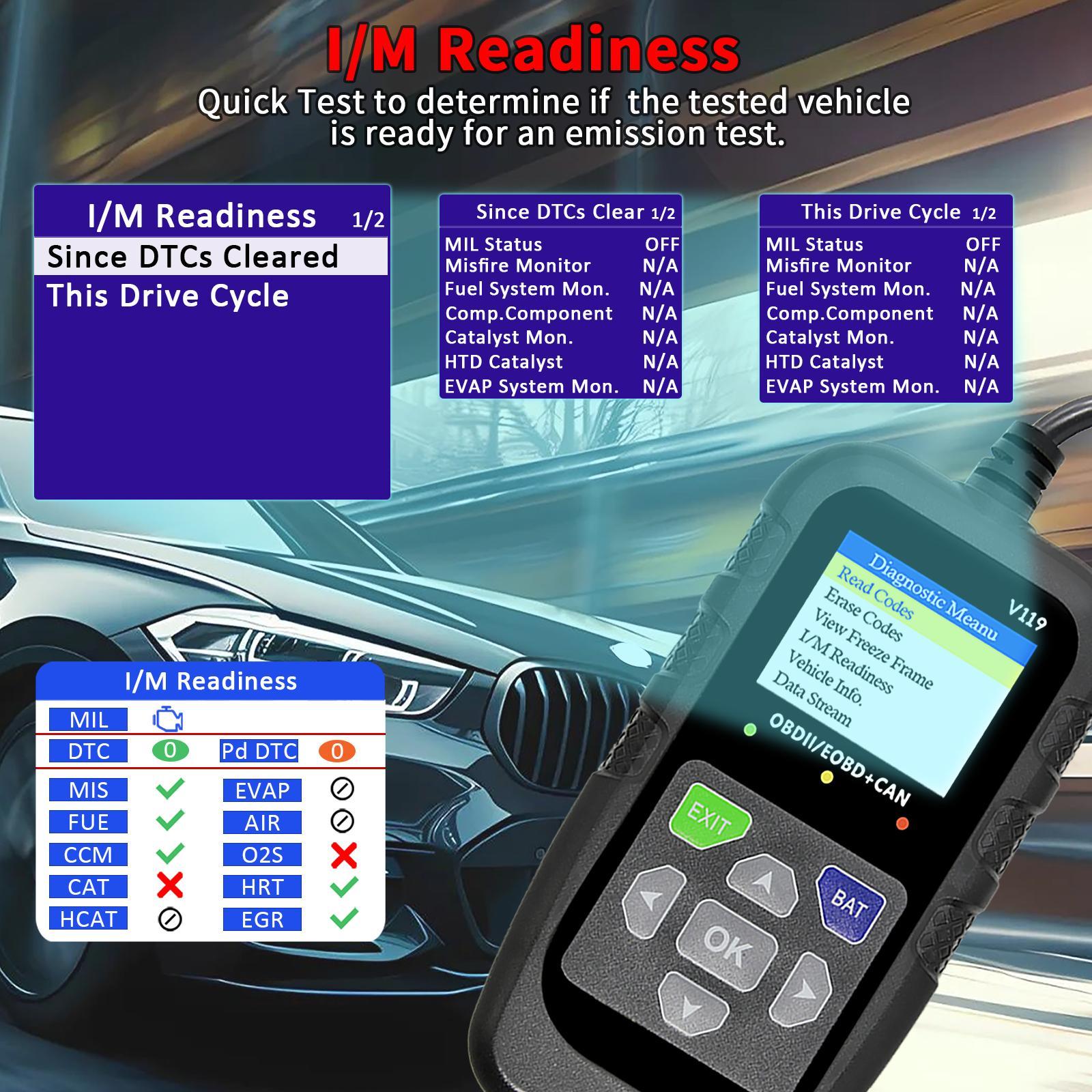 Car OBD2 Scanner Diagnostic Tool, Car Voltage Tester Engine Fault Code Scanner, EOBD+CAN Charging Tester Diagnostic Tool, Digital Automotive Tester for OBDII Protocol Cars
