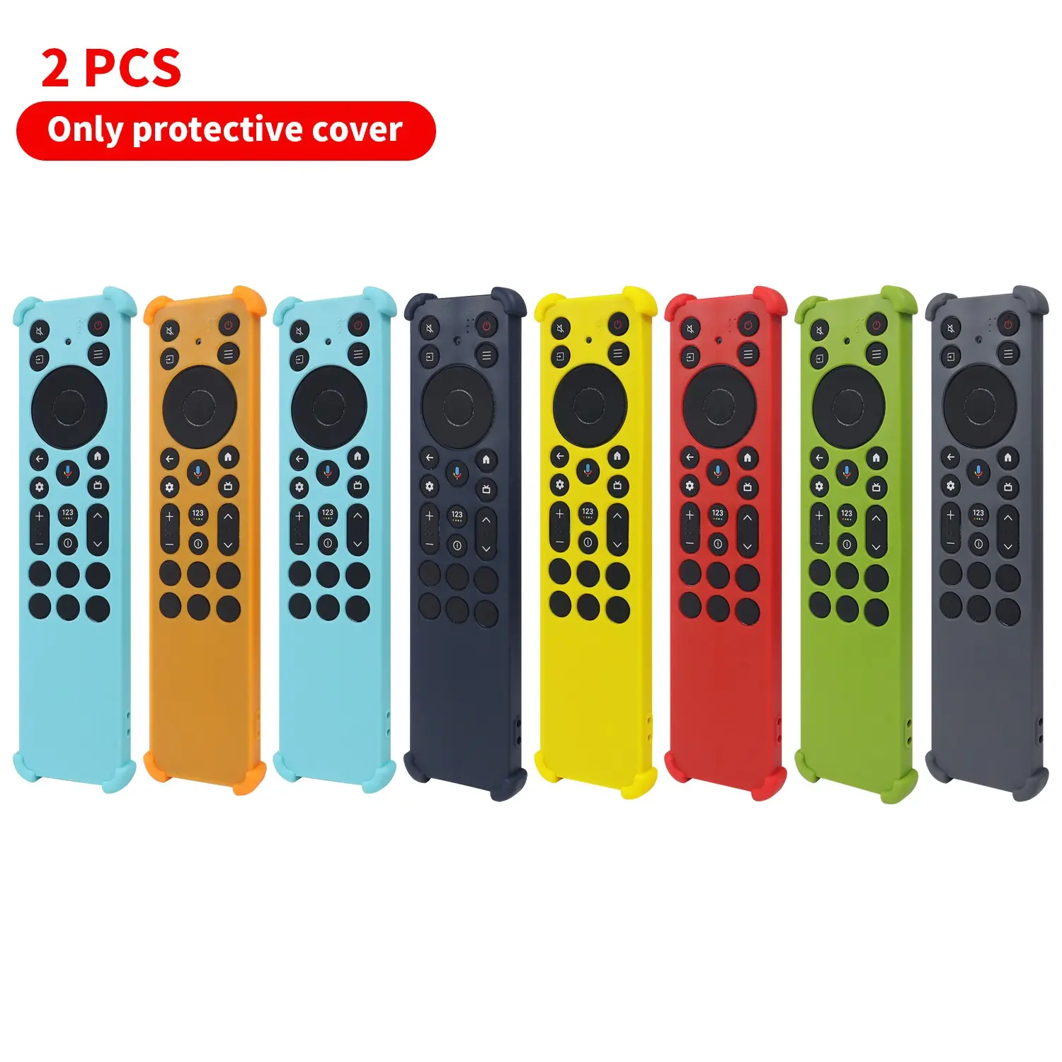 2pack Silicone Case Cover for Rc923a Fmb1 & Rc813a Fmb1, Anti-Slip Shockproof Protective Cover for Qm6k Qm7k Mini-LED TV Remotes Replacement Cover