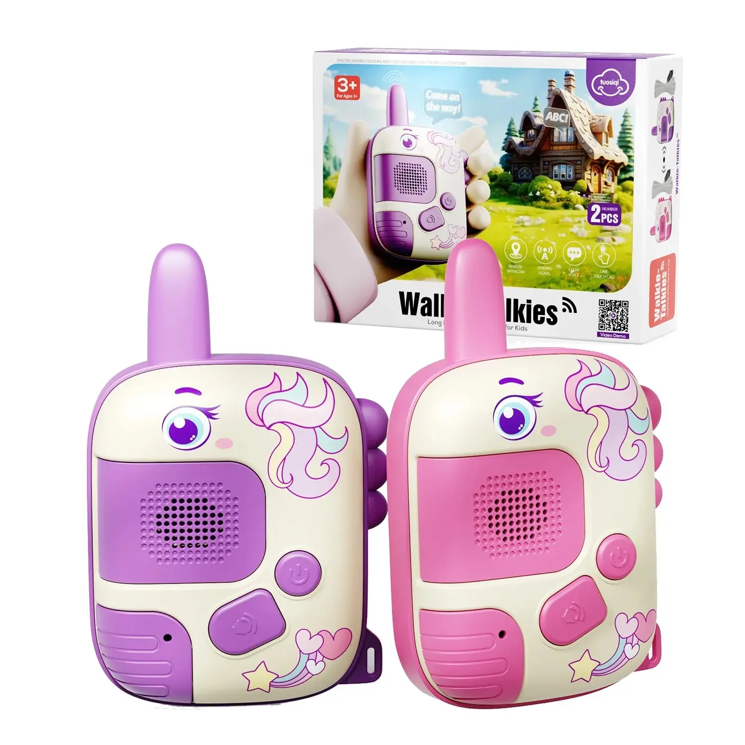 Children's Cartoon Walkie-Talkie, Long-Distance Wireless Communication Toy for Outdoor Use with 50+ km Transmission Range