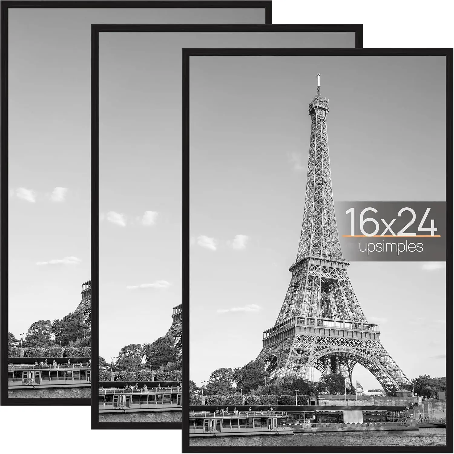 Wedding, Christmas, Easy to Change Photos 16x24 Poster Frame, Easy Slide-In Assembly, Black, 3 Pack