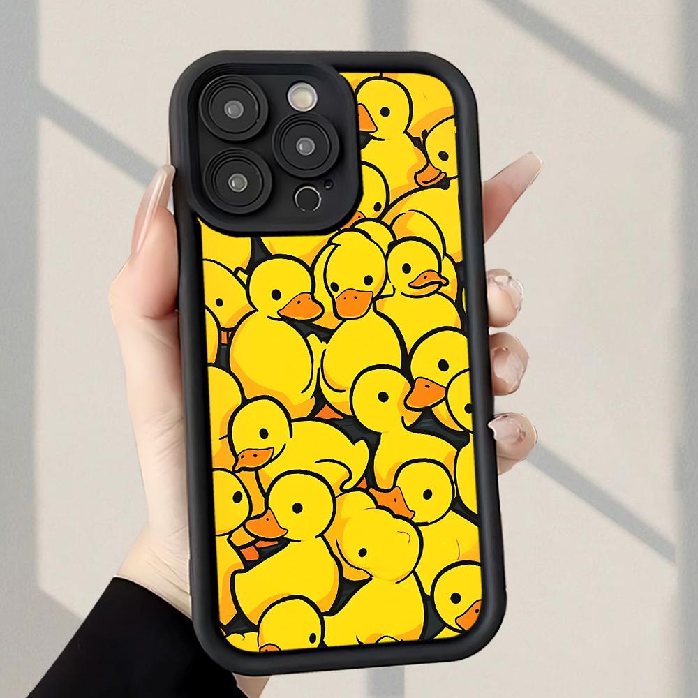 Trendy And Adorable Design Featuring a Small Yellow Duck, This Shock-Resistant And Anti-Fingerprint Phone Case Offers Complete Protection And Is Compatible with iPhone 17 E Air Pro ProMax iPhone16 15 14 Plus 13 12 Mini 11 X XS XR