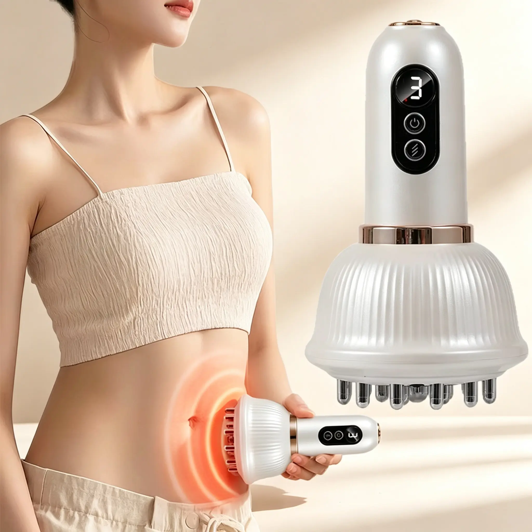 Rechargeable Gua Sha Massager, Lymphatic Massage Device with Heating and Vibration, Body , Arms, Abdomen, Neck, Shoulders The Perfect Massage Tool