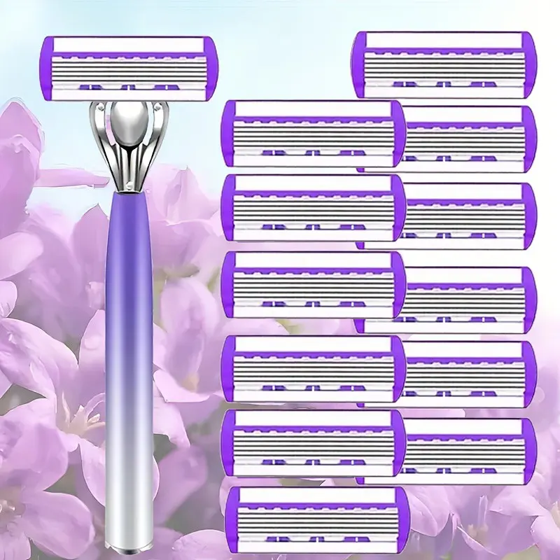 Men's & Women's Shaving Razor, 6 Layer Blades, Manual Hair Removal, Personal Care Essential, Ergonomic Handle, Smooth Shave, Shaver Razors, Body Groomer Shaver