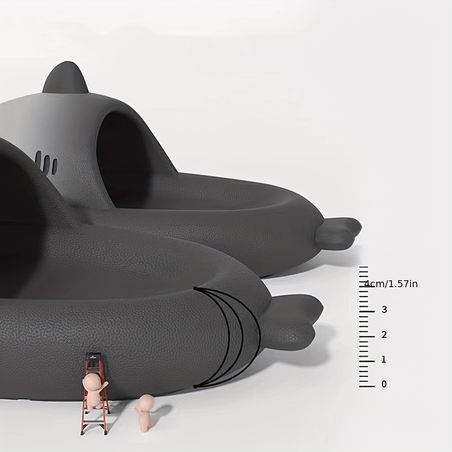 Men's Cute Shark Slides, Casual Non Slip Slippers, Open Toe Shoes For Indoor Outdoor Beach Shower, Spring And Summer