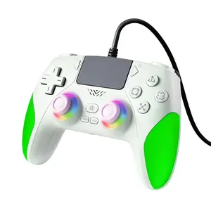 RGB Wired Controller for PS-5/PC, Gaming Controller Support Programmable/Remap/Turbo Functions,  Vibration, 3.5MM Audio Jack, Motion Control, Compatible with PS-5/PS-4/PC//IOS/Android/Steam Deck(Green, 87inch)