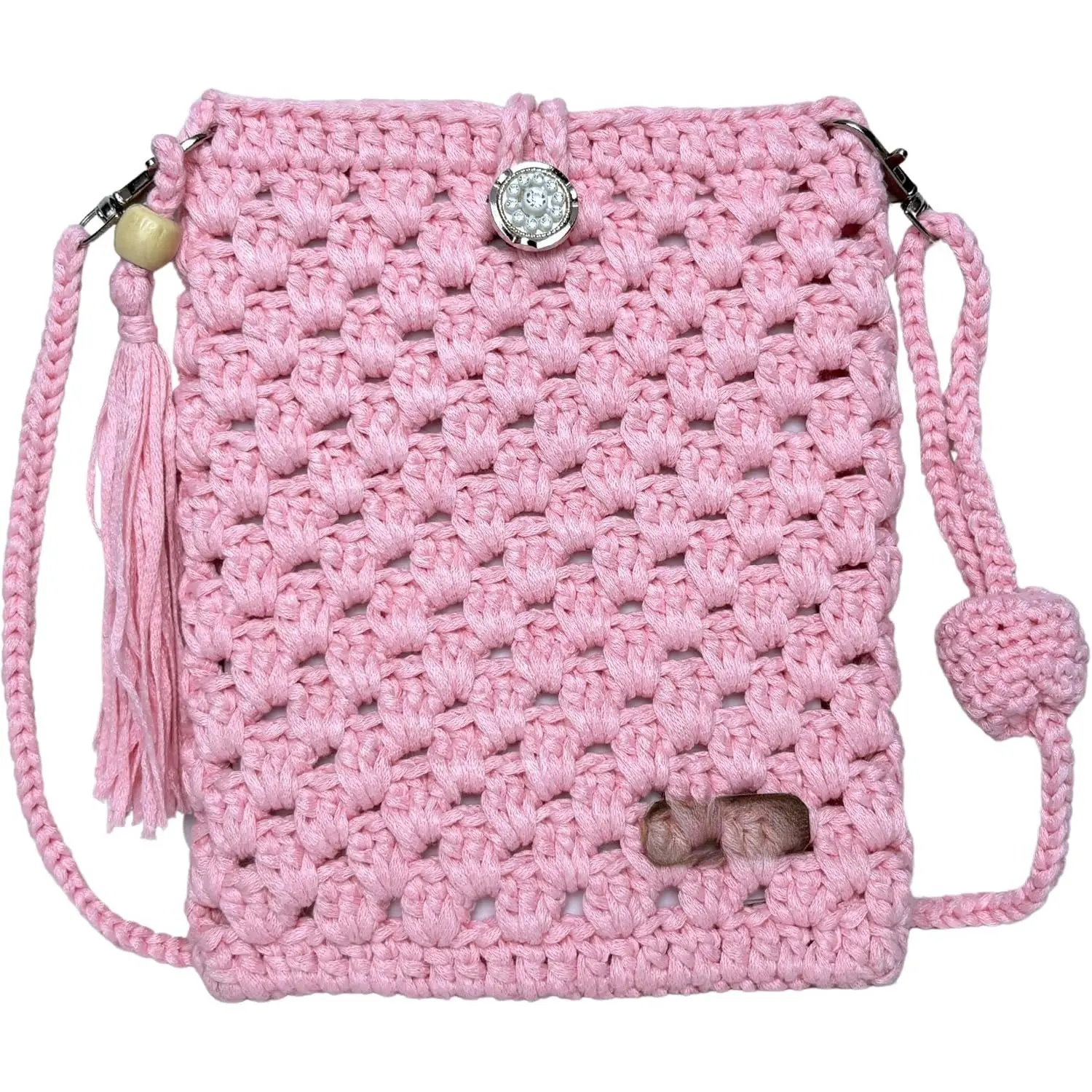 Boho Crochet Crossbody Bags for Women Mini Cell Phone Purse Daily Use Travel shopping
