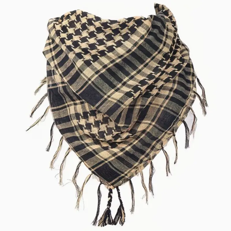 Unisex Military Plaid Scarf, Lightweight Army Green Tactical Shemagh for Warmth and Outdoor Desert Wear, Army Green Scarves