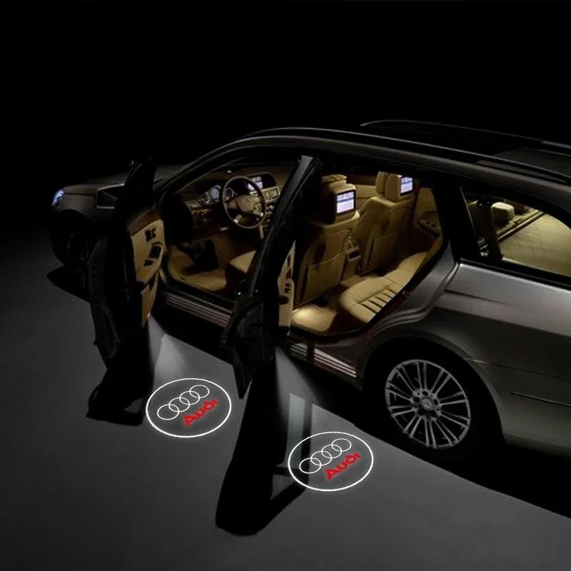 2Pcs LED HD Wireless Car Door Welcome Light Projector Lamps for Audi A3 A4 A6 A5 Q5 A1 Q7 Q3 Q2 Q8 A7 A8 TT S1 SQ5 RSQ3