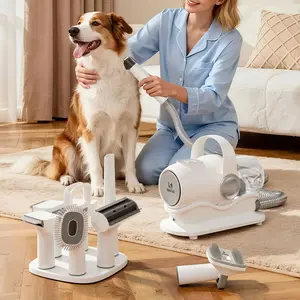 OmniTail, Cordless Dog Hair Vacuum & Grooming Kit, Pet Grooming Vacuum With Pet Clipper Nail Grinder, 4-Speed Touch Screen,45dB Low Noise, 1L Dust Cup Dog Brush Vacuum With 10 Pet Grooming Tools For Shedding Pet Hair, Quiet Operation, Home Cleaning
