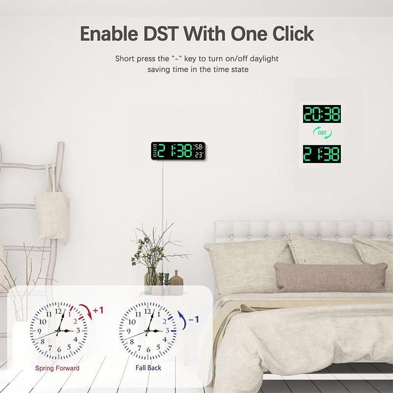 Modern Simple Digital Clock, Digital Wall Clock, 1 Count Multifunctional Hangable Hanging Alarm Clock, Large Digital Clock with Alarm Function, Suitable for Home Office Bedroom Decor [Battery Required, without Battery]