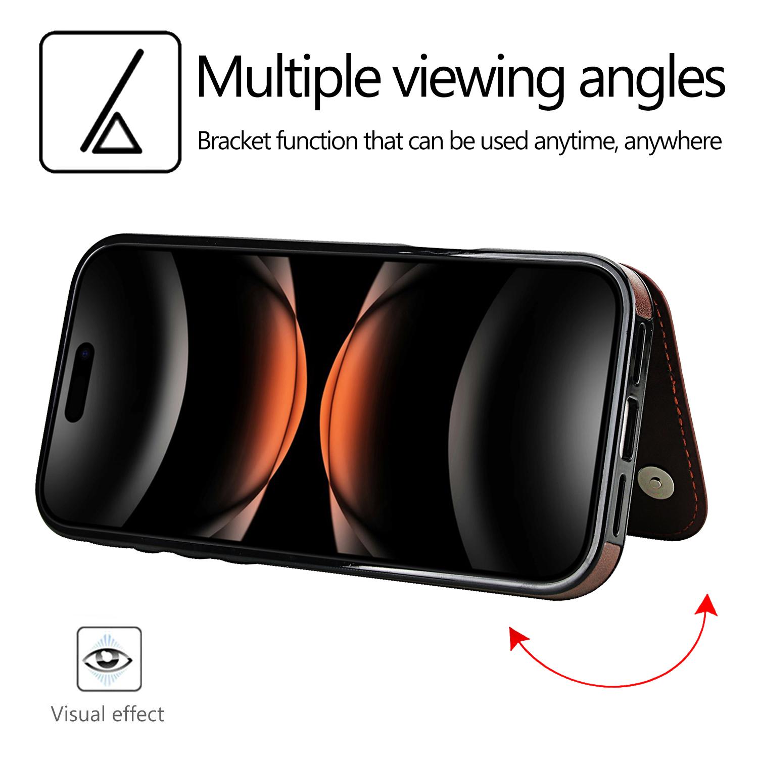 Floral Pattern PU Leather Wallet Case for iPhone 17/16/Pro Max/15/14/13/12 with 3 Card Slots, Magnetic Clasp, RFID Blocking, Kickstand, Durable TPU Bumper - Cellphone