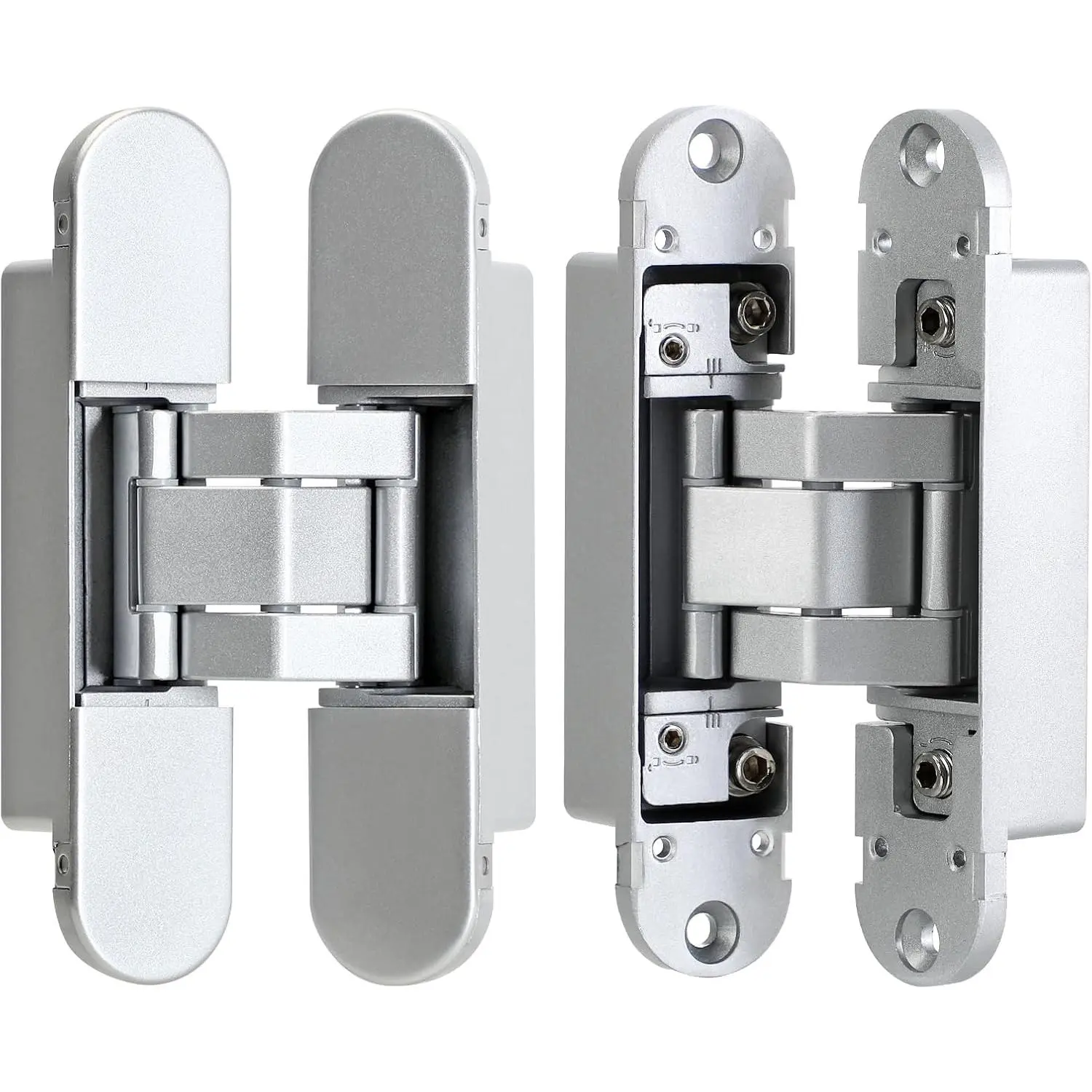 5.5"  Door Hinges, 2 Pack 3-Way Adjustable 180°, Concealed Hinge | Invisible & Concealed Door Hinges, Silent Smooth Swing, 5.5x1.2 Inch, for  Doors, Pantries & Closets