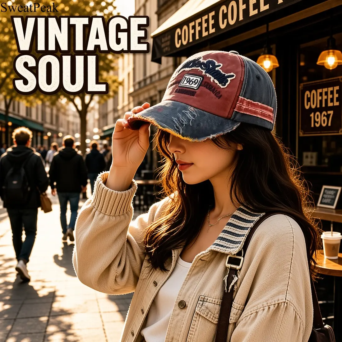 Vintage 1969 Baseball Cap, Embroidered Letter Graphic Dad Hat with Distressed Washed Cotton, Adjustable Strapback Unisex Hat, Retro Streetwear Accessory for Hip Hop, Y2K Outfits, Summer, Travel & Everyday Wear