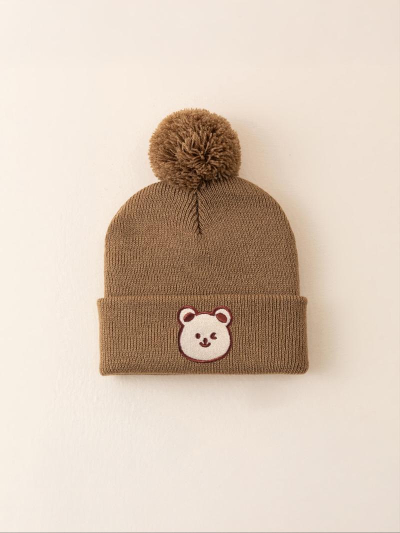 Knitted Hat for Newborns & Toddlers, Warm Winter Beanie for Outdoor Use, Casual Style Daily Commute Cap, Suitable for Fall & Winter, Bonnet