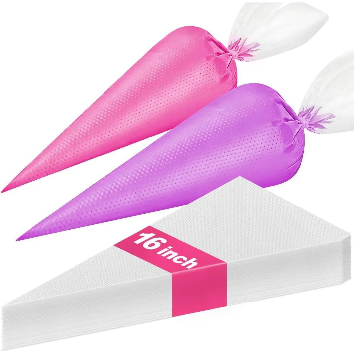 16 Inch Piping Bag Disposable, 100 count Large Pastry Bags | Icing Frosting Bags for Cake, Cream Frosting and Cookie Decoration