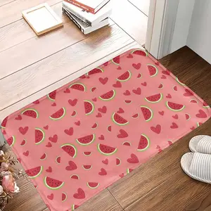 Watermelon Hearts Area Rug Cute Watermelon and Love Pattern Print Soft Non Slip Washable Floor Mat Perfect for Living Room Bedroom Kitchen Summer Party Home Decor Gift for Friends Holiday Use summerwins