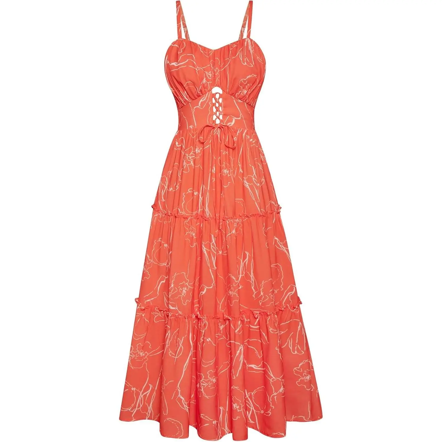 Women's 2026 Boho Tropical Floral Sleeveless Spaghetti Strap Backless Smocked Maxi Dress - Casual, Flowy, Polyester-Viscose, Flat, Adjustable, with Pockets, Fits Check Garment, for Vacation Summer Beach Wear