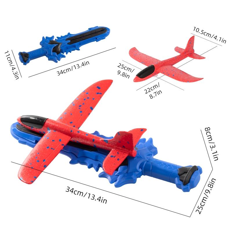 Foam Airplane Flying Toy, 1 Set Sword Design Launcher & Random