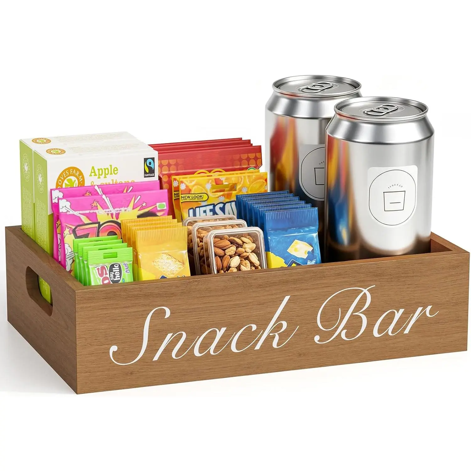 Snack Organizer for Countertop,  Pantry Storage Bin, Countertop Snack Bar Organizer for Kitchen, Office, Room, 3 Compartment  Container Snack Box Organizer, Pantry Organizer for Chips, Candy