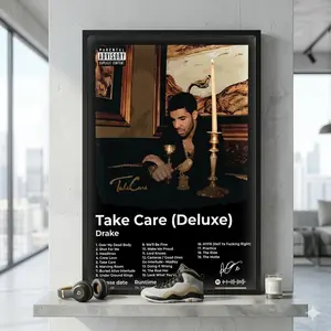 Drake Take Care Deluxe Album Canvas Poster, Hip-Hop Music Wall Art Print, Bedroom & Living Room Decor
