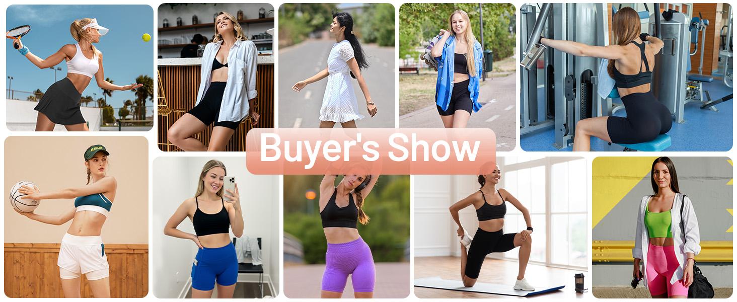 Women's Biker Shorts No Front Seam 4"/6"/8" High Waist Tummy Control Workout Yoga Gym Running Spandex Shorts Pockets